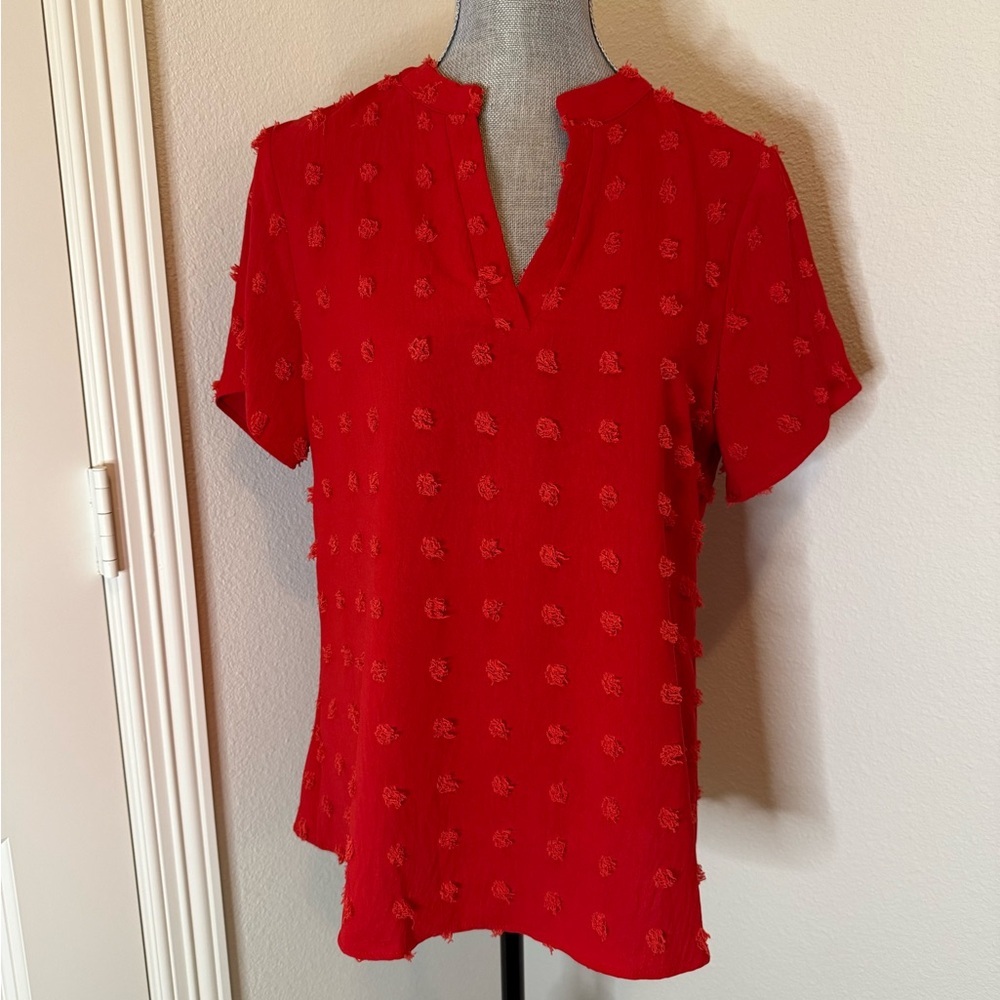Blooming Jelly Red Women's Polka Dot Top | M - Picture 2 of 11
